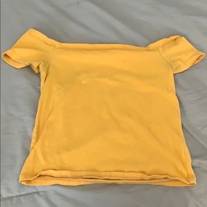 yellow off the shoulder top